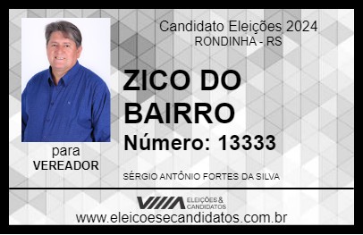 Candidato ZICO DO BAIRRO 2024 - RONDINHA - Eleições