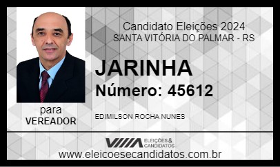 Candidato JARINHA 2024 - SANTA VITÓRIA DO PALMAR - Eleições