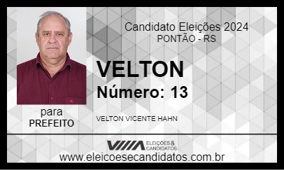 Candidato VELTON 2024 - PONTÃO - Eleições