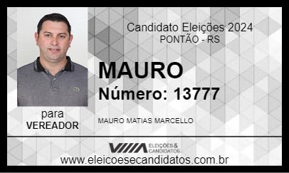 Candidato MAURO 2024 - PONTÃO - Eleições