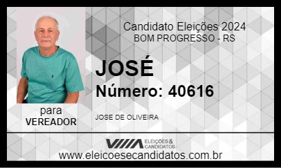 Candidato JOSÉ 2024 - BOM PROGRESSO - Eleições