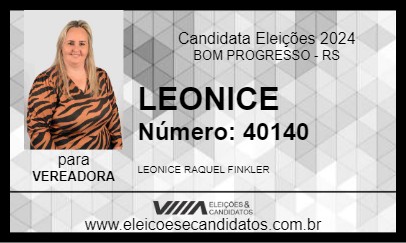 Candidato LEONICE 2024 - BOM PROGRESSO - Eleições