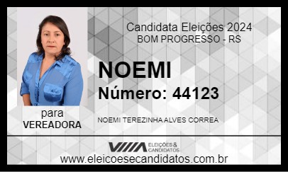 Candidato NOEMI 2024 - BOM PROGRESSO - Eleições