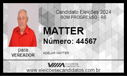 Candidato MATTER 2024 - BOM PROGRESSO - Eleições