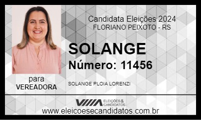 Candidato SOLANGE 2024 - FLORIANO PEIXOTO - Eleições