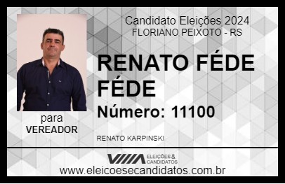 Candidato RENATO FÉDE FÉDE 2024 - FLORIANO PEIXOTO - Eleições