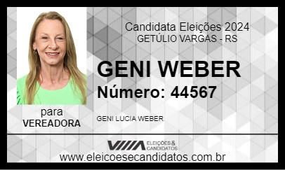 Candidato GENI WEBER 2024 - GETÚLIO VARGAS - Eleições