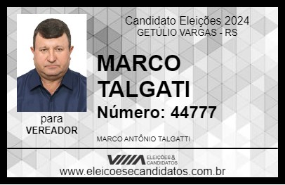 Candidato MARCO TALGATTI 2024 - GETÚLIO VARGAS - Eleições