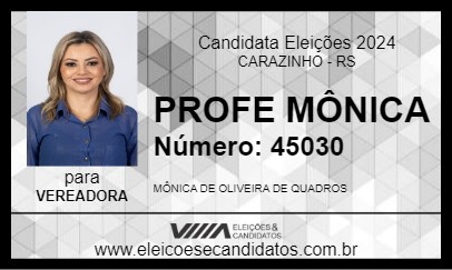 Candidato PROFE MÔNICA 2024 - CARAZINHO - Eleições