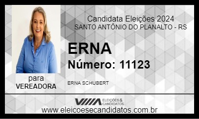 Candidato ERNA 2024 - SANTO ANTÔNIO DO PLANALTO - Eleições