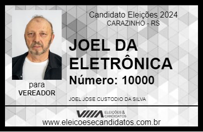 Candidato JOEL DA ELETRÔNICA  2024 - CARAZINHO - Eleições