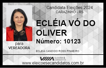 Candidato ECLÉIA VÓ DO OLIVER 2024 - CARAZINHO - Eleições