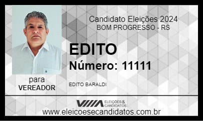 Candidato EDITO 2024 - BOM PROGRESSO - Eleições