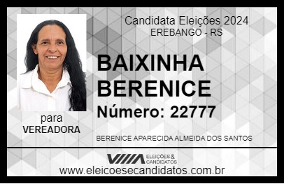 Candidato BAIXINHA BERENICE 2024 - EREBANGO - Eleições