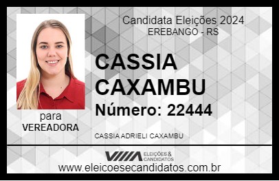 Candidato CASSIA CAXAMBU 2024 - EREBANGO - Eleições