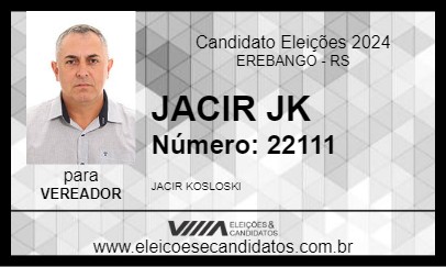 Candidato JACIR JK 2024 - EREBANGO - Eleições