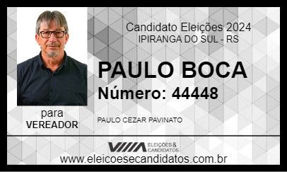 Candidato PAULO BOCA 2024 - IPIRANGA DO SUL - Eleições