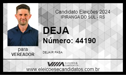 Candidato DEJA 2024 - IPIRANGA DO SUL - Eleições