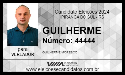 Candidato GUILHERME 2024 - IPIRANGA DO SUL - Eleições