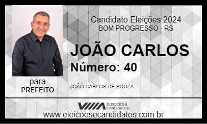 Candidato JOÃO CARLOS 2024 - BOM PROGRESSO - Eleições