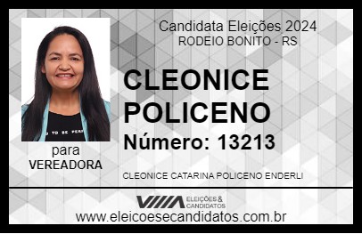 Candidato CLEONICE POLICENO 2024 - RODEIO BONITO - Eleições