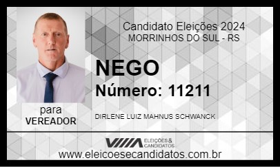 Candidato NEGO 2024 - MORRINHOS DO SUL - Eleições