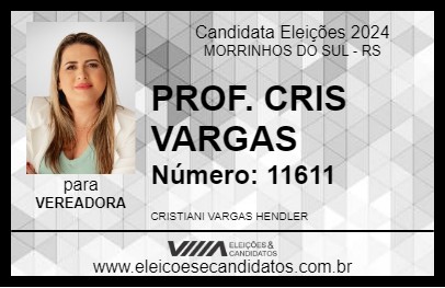 Candidato PROF. CRIS VARGAS 2024 - MORRINHOS DO SUL - Eleições