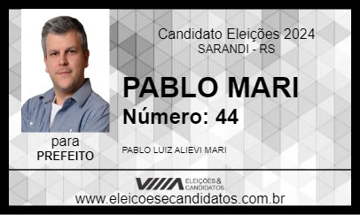 Candidato PABLO MARI 2024 - SARANDI - Eleições