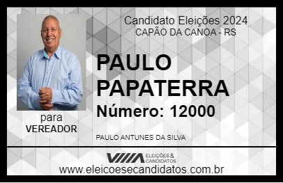 Candidato PAULO PAPATERRA 2024 - CAPÃO DA CANOA - Eleições