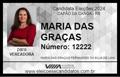 Candidato MARIA DAS GRAÇAS 2024 - CAPÃO DA CANOA - Eleições