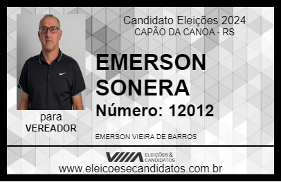 Candidato EMERSON SONERA 2024 - CAPÃO DA CANOA - Eleições