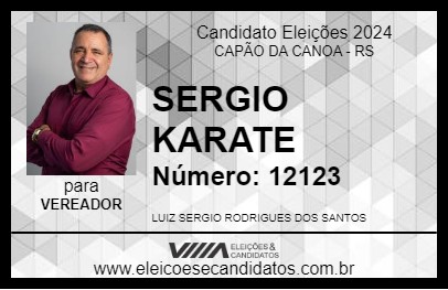 Candidato SERGIO KARATE 2024 - CAPÃO DA CANOA - Eleições