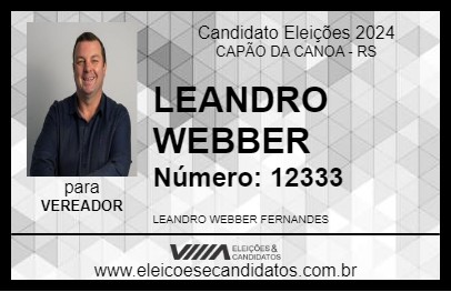 Candidato LEANDRO WEBBER 2024 - CAPÃO DA CANOA - Eleições