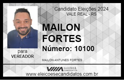 Candidato MAILON FORTES 2024 - VALE REAL - Eleições