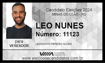 Candidato LEO NUNES 2024 - MINAS DO LEÃO - Eleições