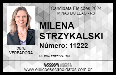 Candidato MILENA STRZYKALSKI 2024 - MINAS DO LEÃO - Eleições