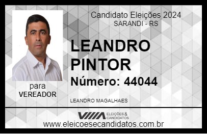 Candidato LEANDRO PINTOR 2024 - SARANDI - Eleições