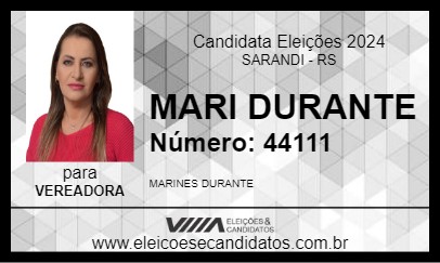 Candidato MARI DURANTE 2024 - SARANDI - Eleições