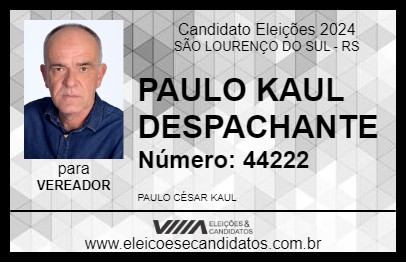 Candidato PAULO KAUL DESPACHANTE 2024 - SÃO LOURENÇO DO SUL - Eleições