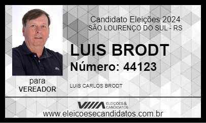 Candidato LUIS BRODT 2024 - SÃO LOURENÇO DO SUL - Eleições