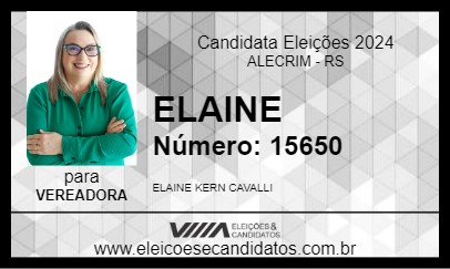 Candidato ELAINE 2024 - ALECRIM - Eleições