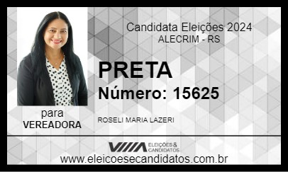 Candidato PRETA 2024 - ALECRIM - Eleições