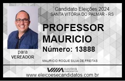 Candidato PROFESSOR MAURICIO 2024 - SANTA VITÓRIA DO PALMAR - Eleições