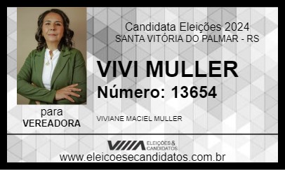 Candidato VIVI MULLER 2024 - SANTA VITÓRIA DO PALMAR - Eleições