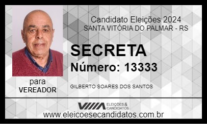 Candidato SECRETA 2024 - SANTA VITÓRIA DO PALMAR - Eleições