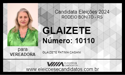 Candidato GLAIZETE 2024 - RODEIO BONITO - Eleições