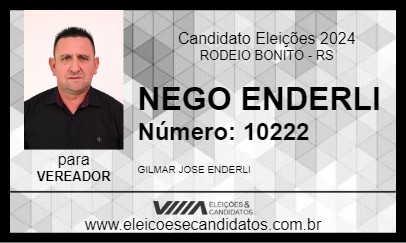 Candidato NEGO ENDERLI 2024 - RODEIO BONITO - Eleições