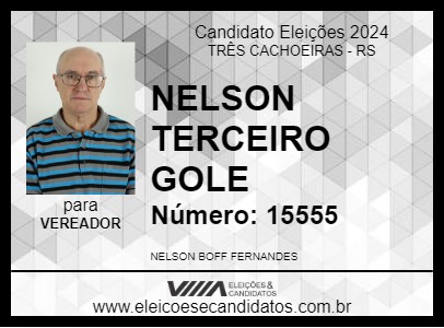 Candidato NELSON TERCEIRO GOLE 2024 - TRÊS CACHOEIRAS - Eleições