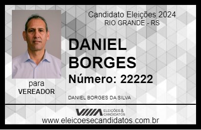 Candidato DANIEL BORGES 2024 - RIO GRANDE - Eleições