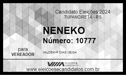 Candidato NENEKO 2024 - TUPANCIRETÃ - Eleições